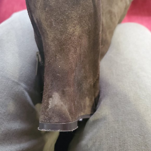 Falchi By Carlos Falchi Tall Brown Suede Wedge Boots - Picture 7 of 7